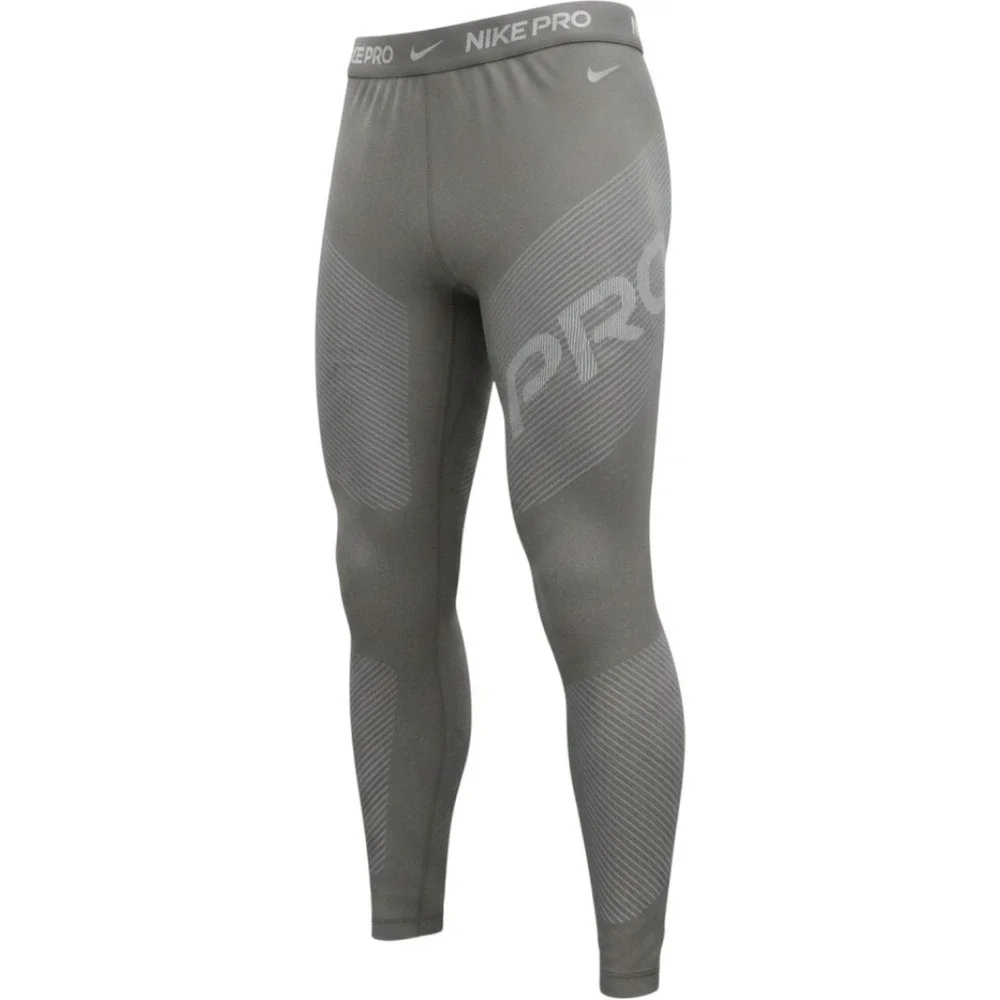 Nike Pro‎ Womens Dri-FIT High-Rise 7/8 Graphic Leggings Moon Fossil Brown Small